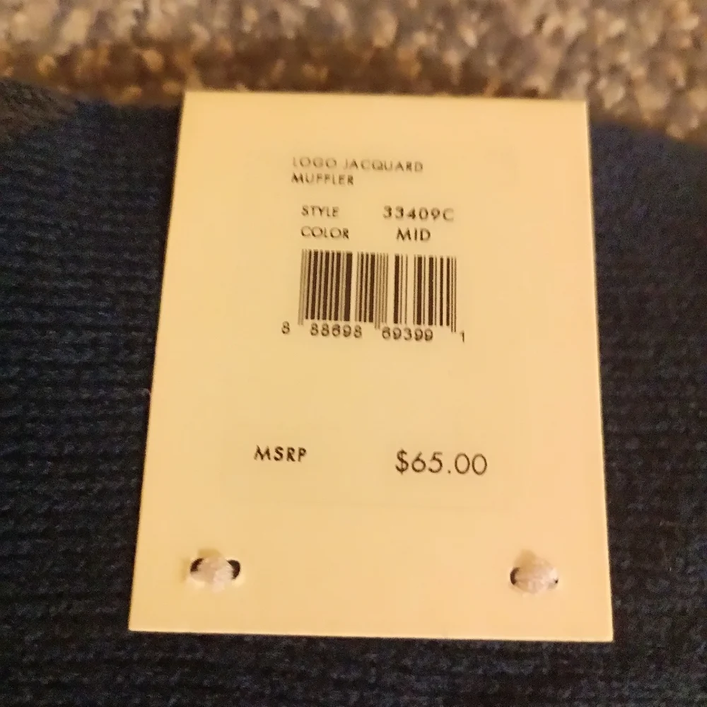 Michael Kors women's gray and navy blue winter stylish scarf